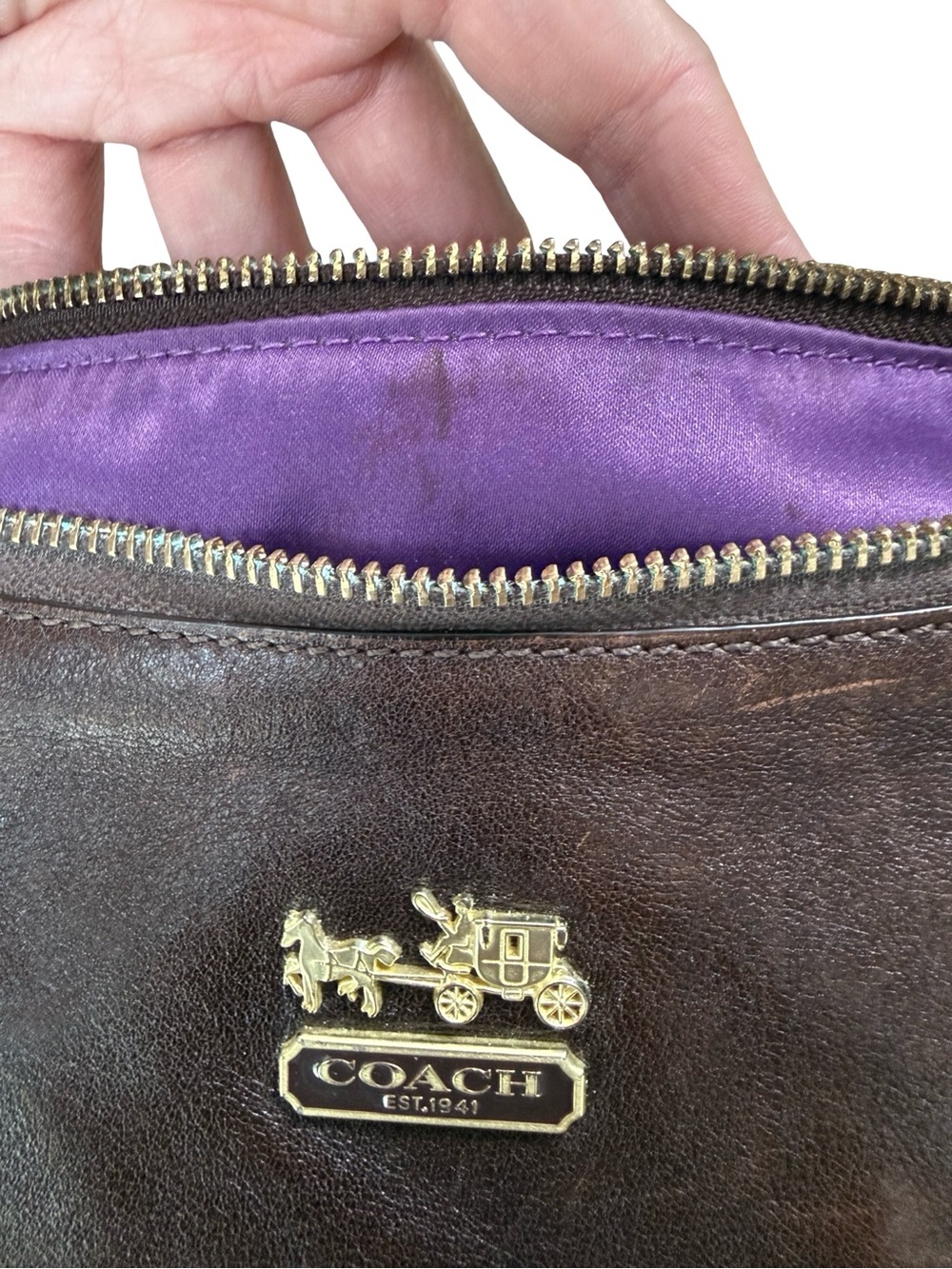 Coach #14304 Dark Brown Madison Hailey Hobo - Picture 11 of 14